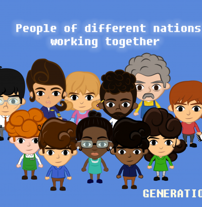 cartoon of game characters