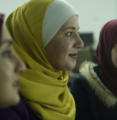 three female students working