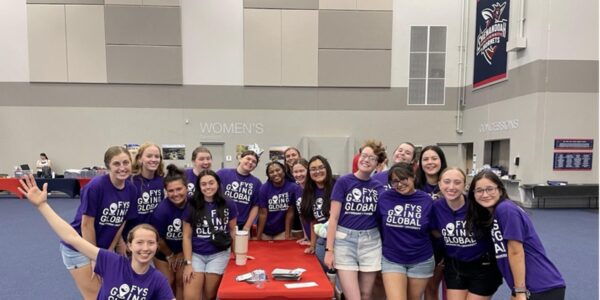 A large group of students posing for a photo